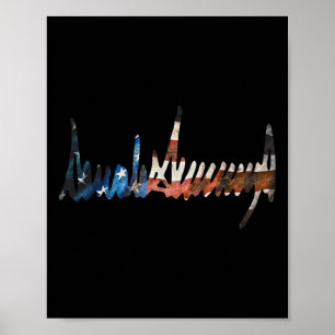 President Signature Grunge Usa Flag 4th Of July 17 Poster