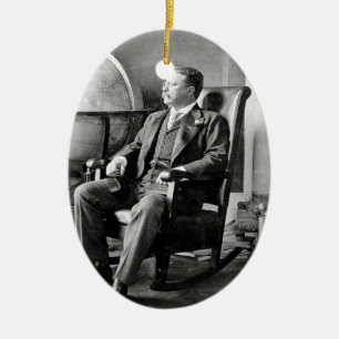 President Teddy Roosevelt Vintage White House Ceramic Tree Decoration