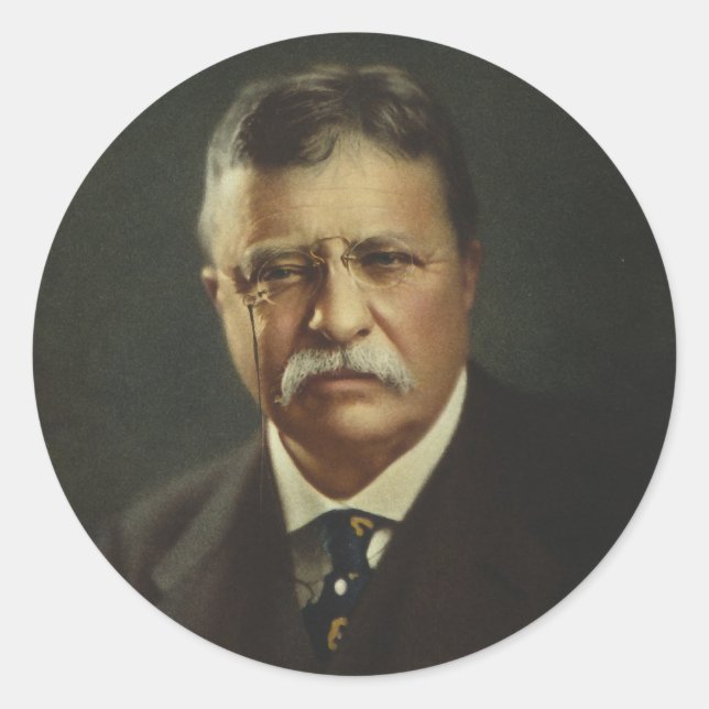President Theodore Roosevelt by Forbes Lithography Classic Round Sticker (Front)