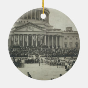 President Theodore Roosevelt Taking Oath of Office Ceramic Tree Decoration
