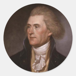 President Thomas Jefferson Classic Round Sticker