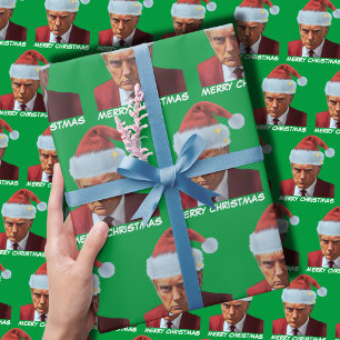 President Trump 2024 Mug shot Merry Christmas Wrapping Paper