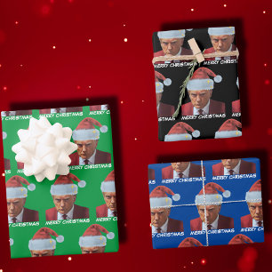 President Trump 2024 Mug shot Merry Christmas Wrapping Paper Sheet