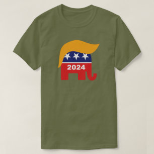 President Trump 2024 Republican Elephant Hair Logo T-Shirt