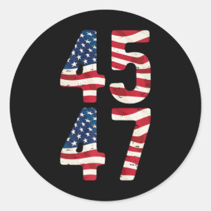 President Trump 2024 Vintage 45 47 Usa Distressed Classic Round Sticker