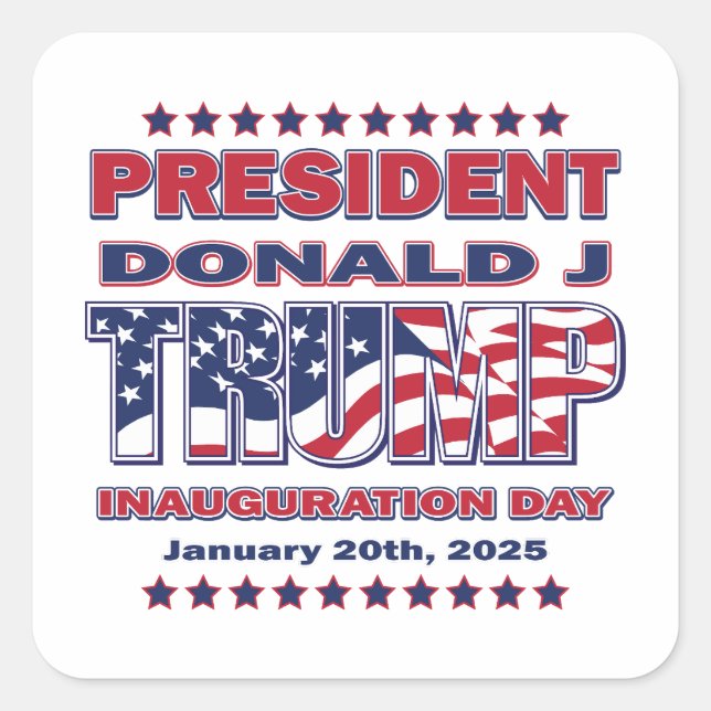 President Trump 2025 Inauguration Square Sticker (Front)