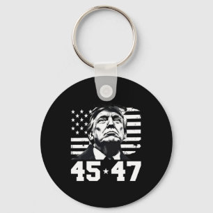 President Trump 45 47 American Flag Trump Vance  Key Ring