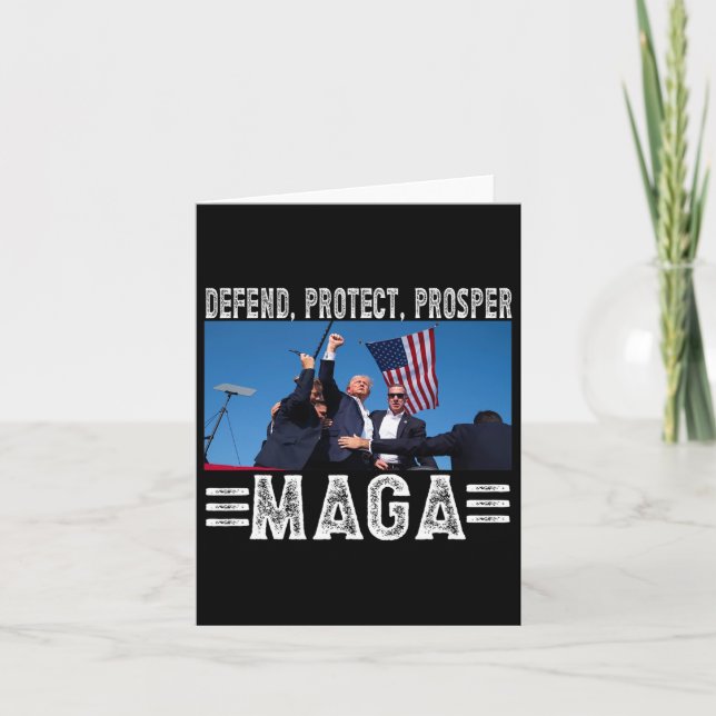President Trump 45 47 Mega Defend Protect Prosper  Card (Front)