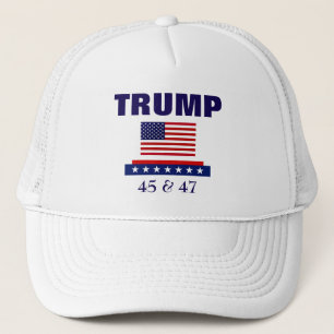 PRESIDENT TRUMP 45 & 47 TRUCKER HAT