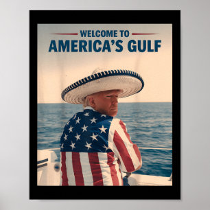 President Trump Americas Gulf Mexico Sombrero Amer Poster