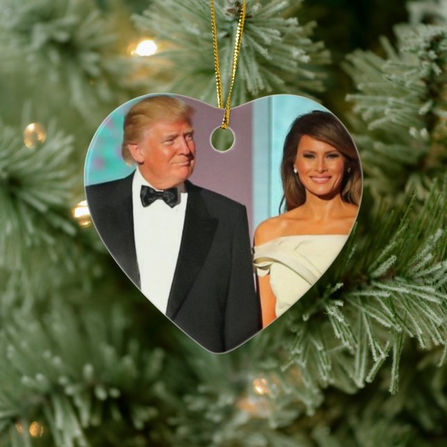 President Trump and First Lady Melania Trump Ceramic Ornament (Tree)