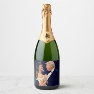 President Trump and Melania Trump Dancing Sparkling Wine Label