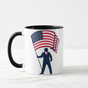 President Trump Bearing the Flag of the USA  Mug