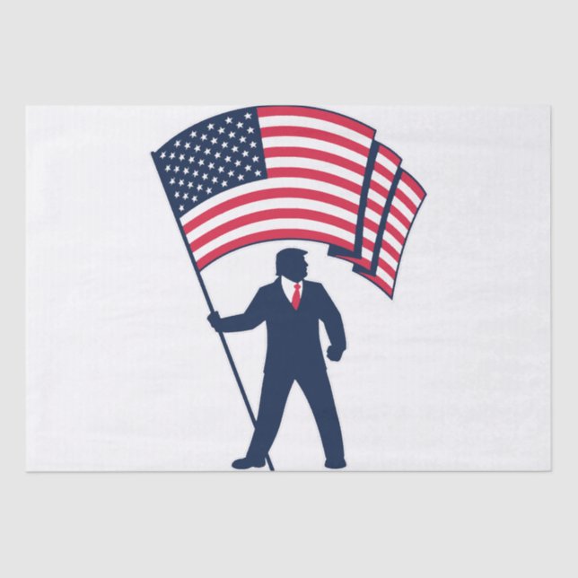 President Trump Bearing the Flag of the USA  Tissue Paper (Front)