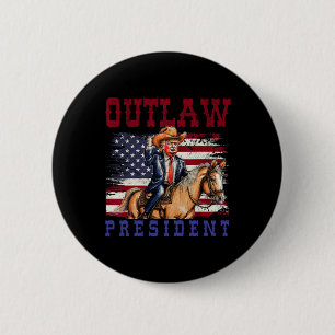 President Trump Cowboy Trump 2024 Convicted Felon 6 Cm Round Badge