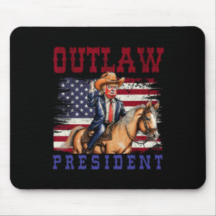 President Trump Cowboy Trump 2024 Convicted Felon Mouse Pad