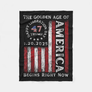 President Trump Declares Liberation Day Happy Fleece Blanket