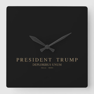 President Trump. Deploribus Unum. Square Wall Clock