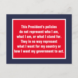 President Trump Does Not Represent Me Postcard