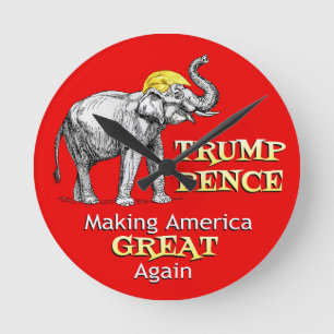 President Trump Elephant Making America Great Round Clock