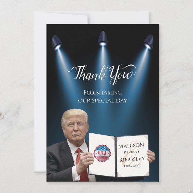 President Trump Great Fab Wedding Thank You Card (Front)