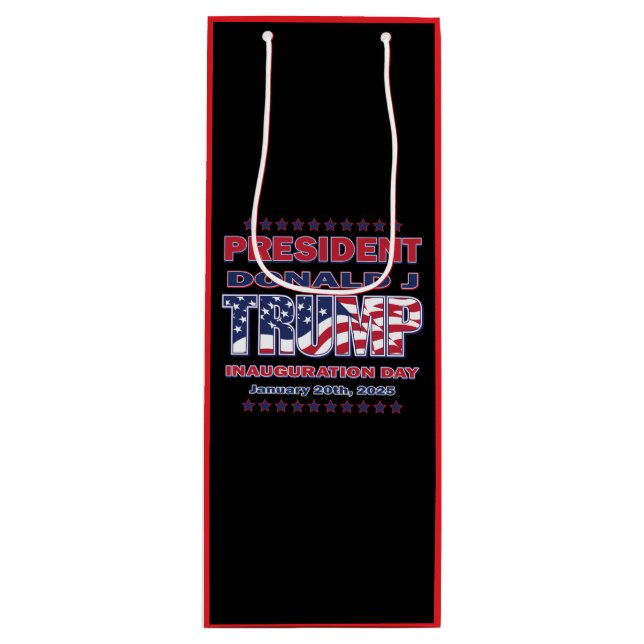 President Trump inauguration 2025 Wine Gift Bag (Front)