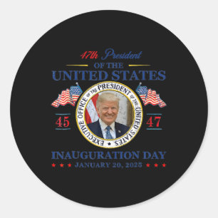 President Trump Inauguration Day 2025 Memorabilia Classic Round Sticker