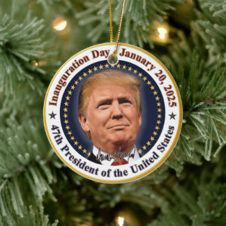 President Trump Inauguration Day January 20th 2025 Ceramic Ornament
