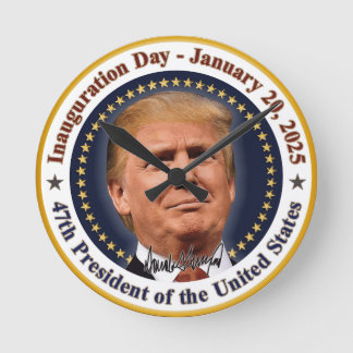President Trump Inauguration Day January 20th 2025 Round Clock