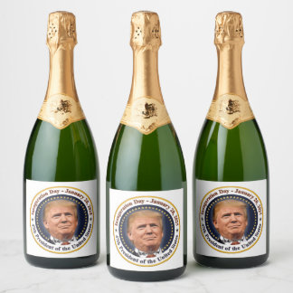 President Trump Inauguration Day January 20th 2025 Sparkling Wine Label