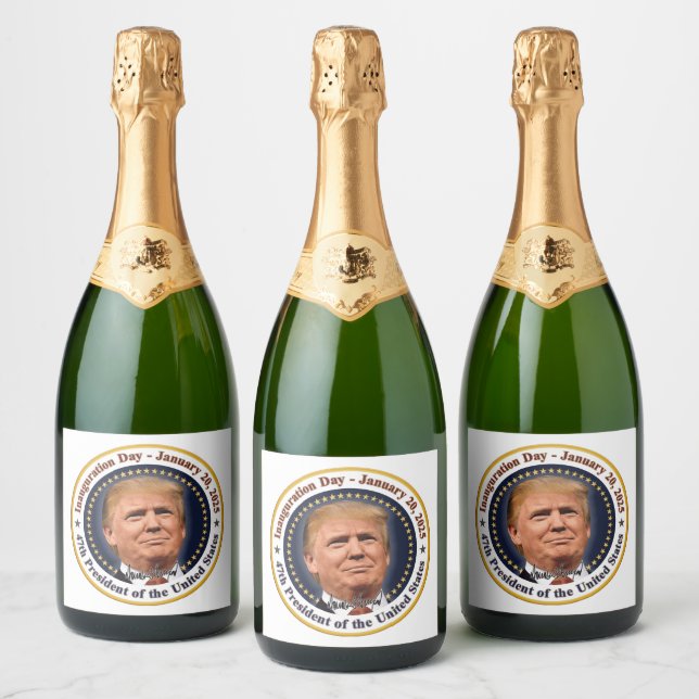 President Trump Inauguration Day January 20th 2025 Sparkling Wine Label (Bottles)