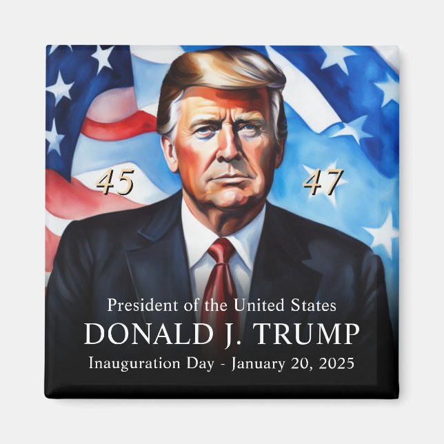 President Trump Inauguration Day Keepsake Magnet (Front)