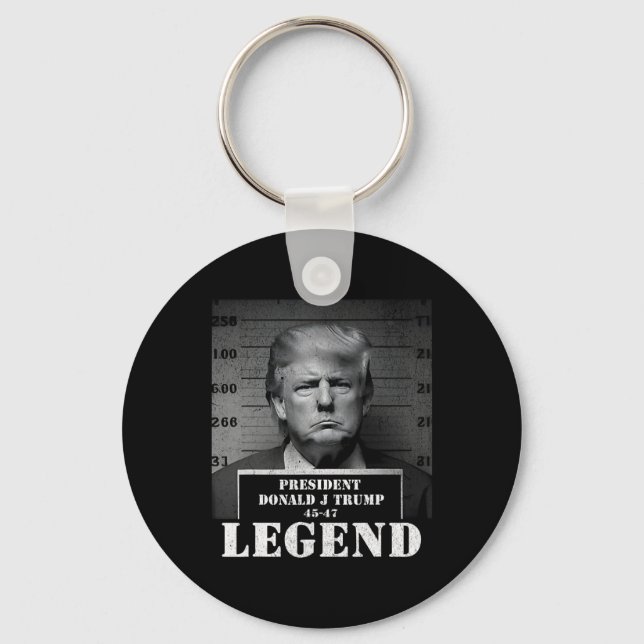 President Trump Legend Mugshot  Key Ring (Front)