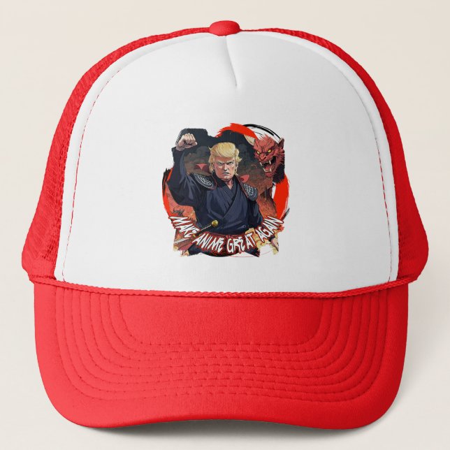 President Trump Make Anime Great Again Trucker Hat (Front)