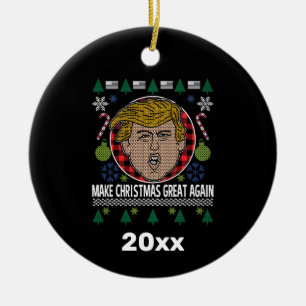 President Trump Make Christmas Great Again Holiday Ceramic Ornament