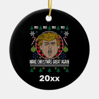 President Trump Make Christmas Great Again Holiday Ceramic Ornament