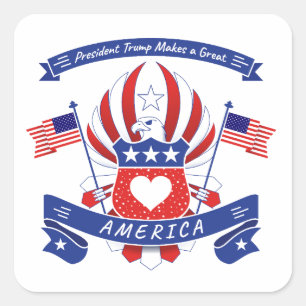 President Trump Makes a Great AMERICA Square Sticker