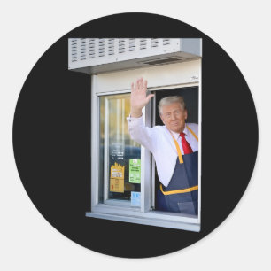President Trump Makes French Fries 1 Classic Round Sticker