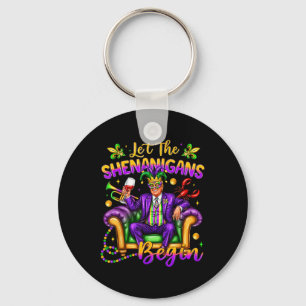 President Trump Mardi Gras Funny Let The Shenaniga Key Ring