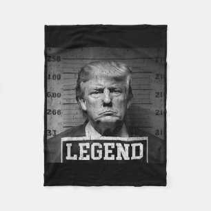 President Trump Mug Shot Fleece Blanket