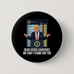 President Trump New Tariff Funny Quote We Can't St 6 Cm Round Badge