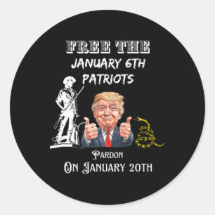 President Trump Pardon The January 6th Patriots Ja Classic Round Sticker