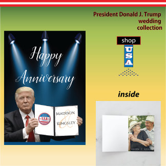 President Trump 🇺🇸✨ Patriotic Anniversary Thank You Card