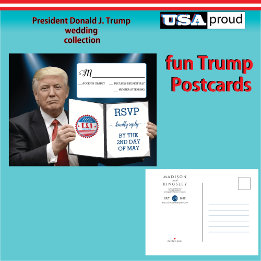 President Trump 📜 Patriotic Wedding Custom Announcement Postcard