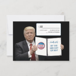 President Trump 📜 Patriotic Wedding Custom RSVP Card