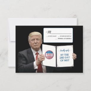 President Trump 📜 Patriotic Wedding Custom RSVP Card