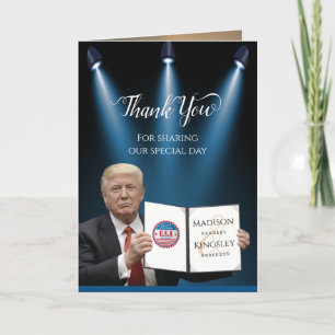President Trump 🇺🇸✨ Patriotic Wedding Custom Thank You Card