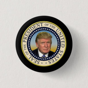 President Trump Photo Presidential Seal 3 Cm Round Badge