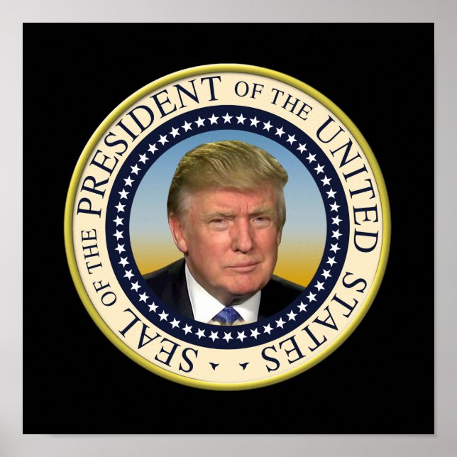 President Trump Photo Presidential Seal Poster (Front)