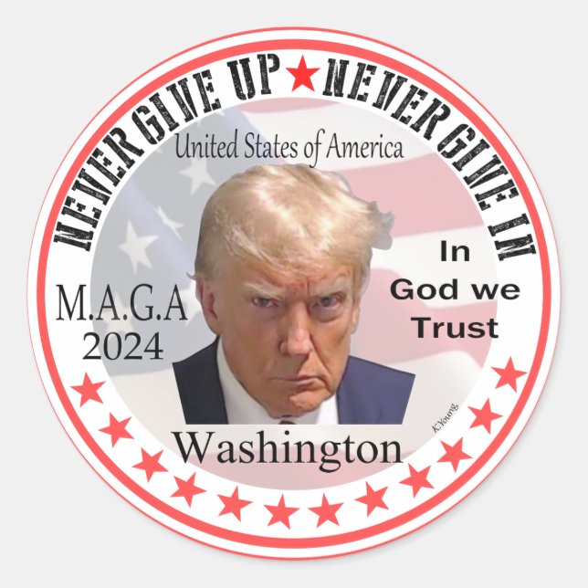 President Trump Red wave Across America, Making  Classic Round Sticker (Front)